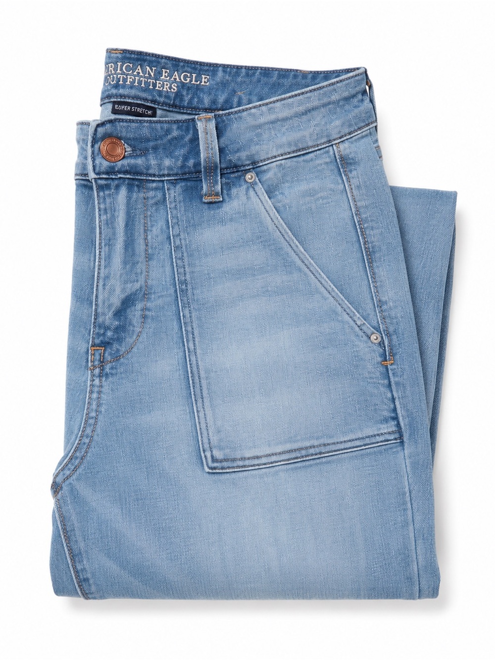 American Eagle Outfitters Light Blue Wide-Leg Jeans - Picture 4 of 6